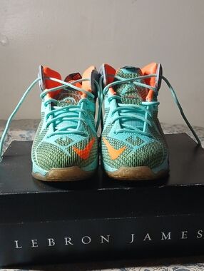 NIKE LEBRONS XII Teal & Orange Accents